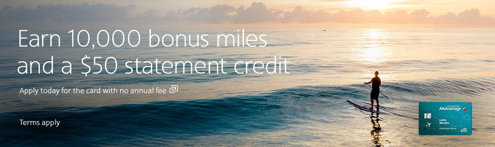 Earn miles with every purchase with the Citi / AAdvantage Mile Up card